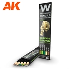 Weathering Pencils: Green & Brown