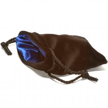 Large Black/Blue Koplow Velvet Bag