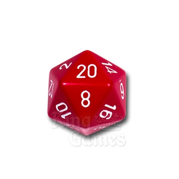Large D20 - Opaque Red/White